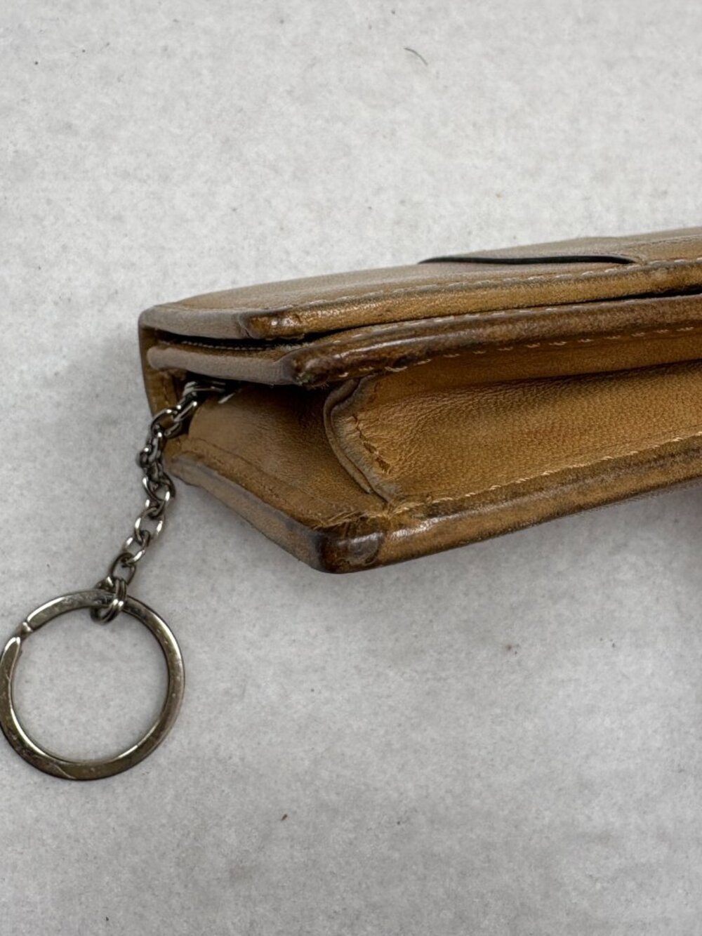 Vintage Coach Tan Leather Keyring Wallet Foldover Preppy Quiet Luxury Heritage - Picture 8 of 11